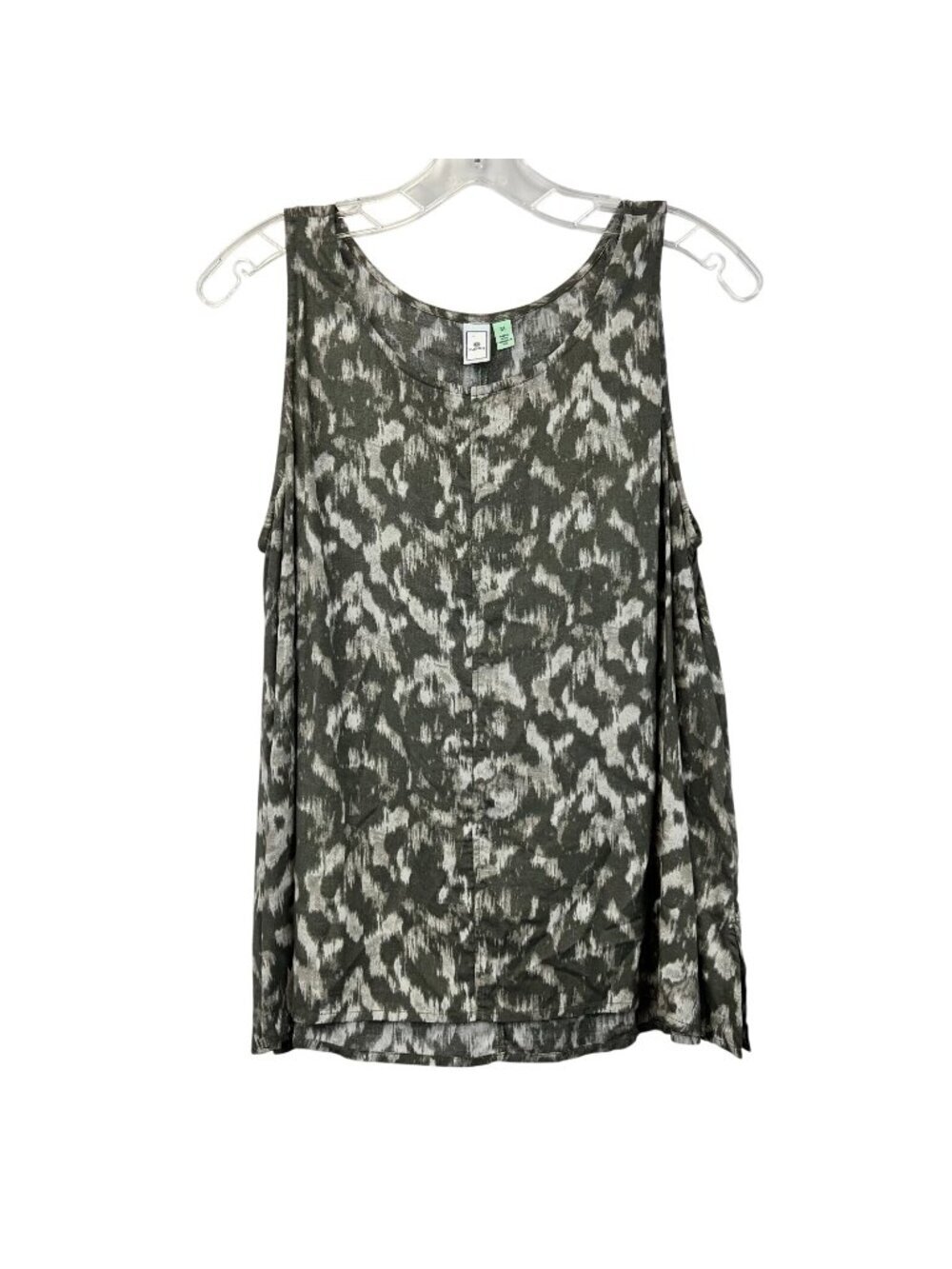 Susina Womens Tank Top Multicolor Print Sleeveless Round Neck Size Medium